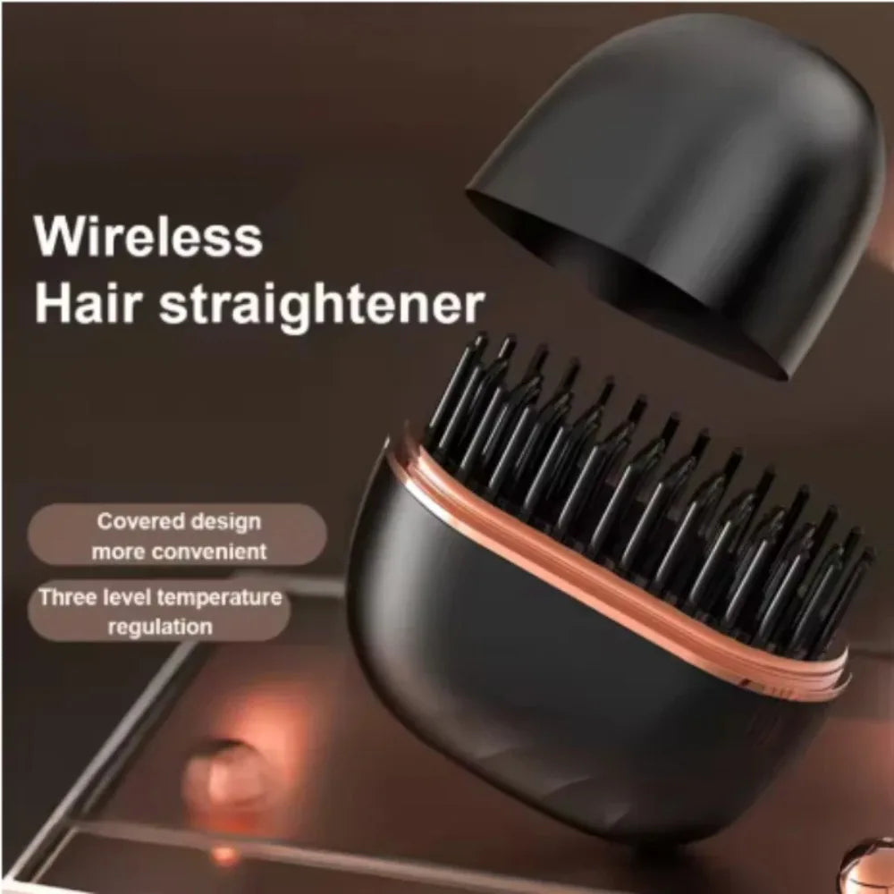 Sleek Cordless Mini Straightening Brush